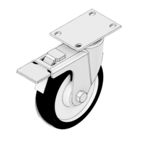 31-SPD5-7 MODULAR SOLUTIONS ALUMINUM CASTER<br>5" SWIVEL TOP PLATE W/LOCK & HARDWARE